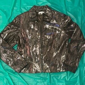 Gold & Brown Metallic Blazer with Sleek Design